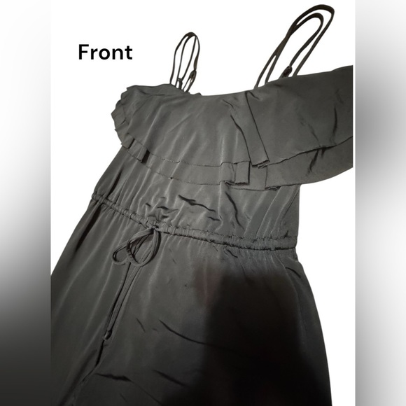 Vintage BEBE Sexy Black Sleeveless Jumpsuit Tie Waist Adjustable Strap Y2K XS - Picture 10 of 16